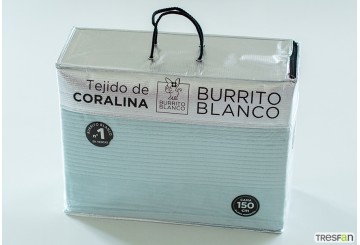 Sábana Coralina Lisa BURRITO BLANCO Calidad Vip 965-04 salvia