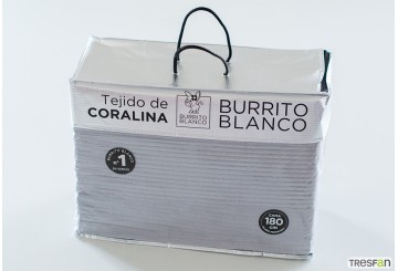 Sábana Coralina Lisa BURRITO BLANCO Calidad Vip 965-05 gris