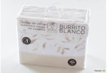 Sábana Coralina BURRITO BLANCO Máxima Calidad 987-08 beige