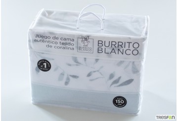 Sábana Coralina BURRITO BLANCO Máxima Calidad 987-01 azul