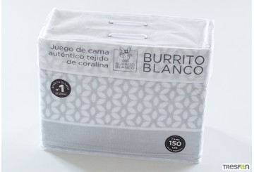 Sábana Coralina BURRITO BLANCO Máxima Calidad 988-05 gris