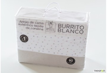 Sábana Coralina BURRITO BLANCO Máxima Calidad 989-08 arena