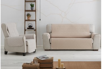 Funda de sofá 2 plazas relax XL bielástica beige 150 - 200